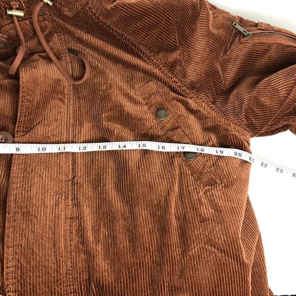 AMERICAN EAGLE AE Women's Y2K Corduroy Penny Lane Long Parka Coat Faux Fur Med - Picture 11 of 12